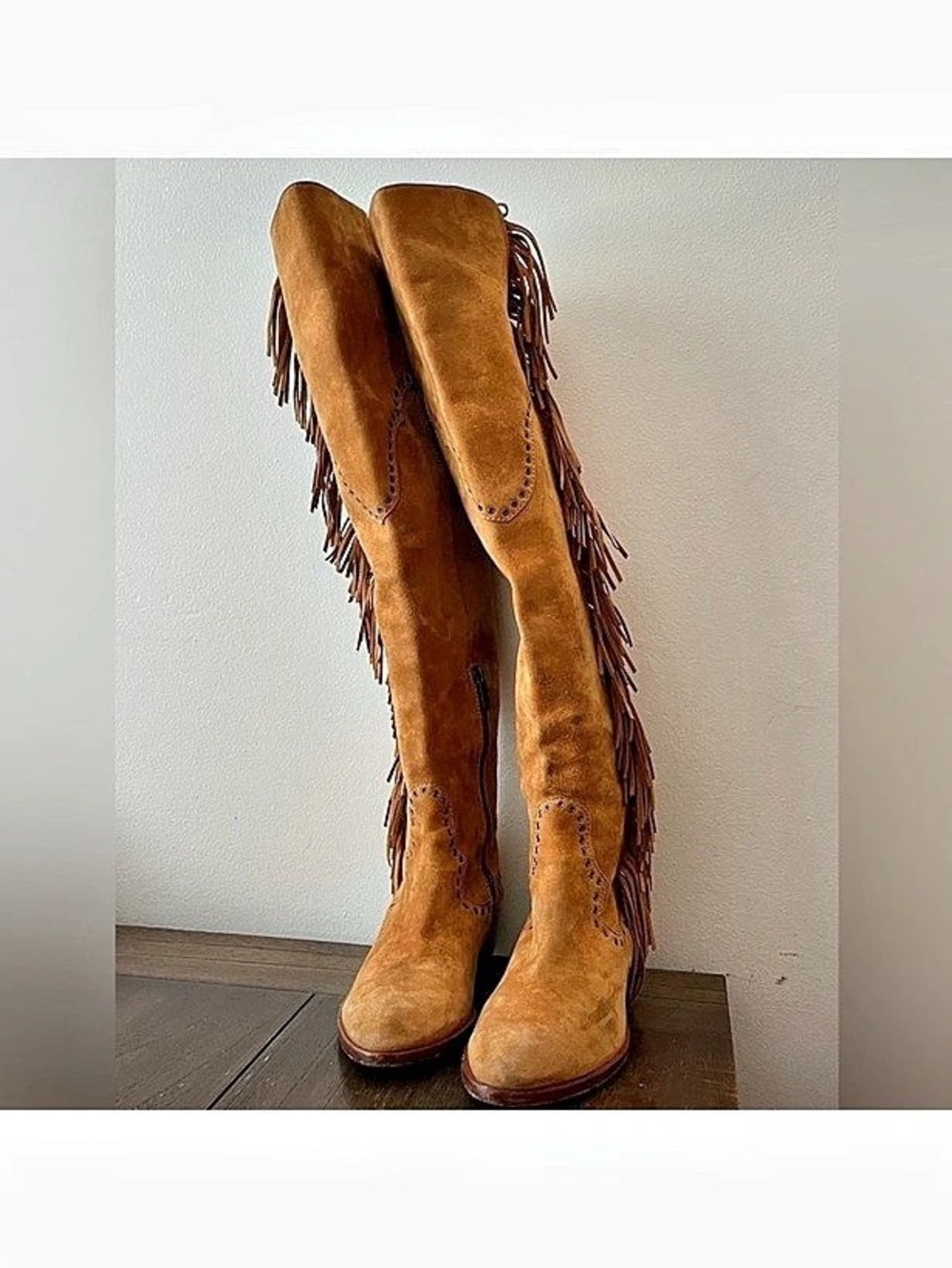 Frye Ray Fringe, Cowgirl Boots Brown